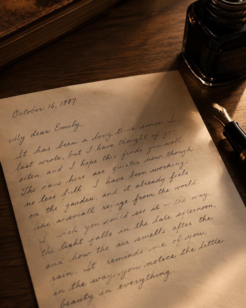 Manuscrito e caneta-tinteiro